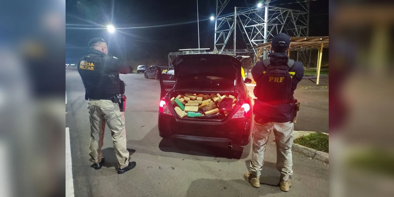 PM e PRF apreendem 200 kg de maconha e recupera veículo roubado em Irati 