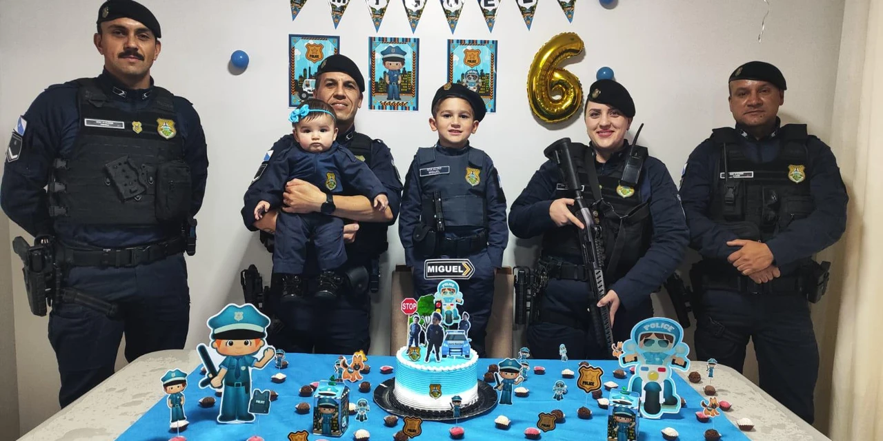 Menino de 6 anos escolhe a Guarda Civil Municipal como tema da festa