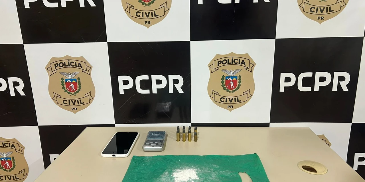 Policia prende homem por tráfico de drogas, posse irregular de arma de fogo e ameaça contra a mulher em Carambeí 