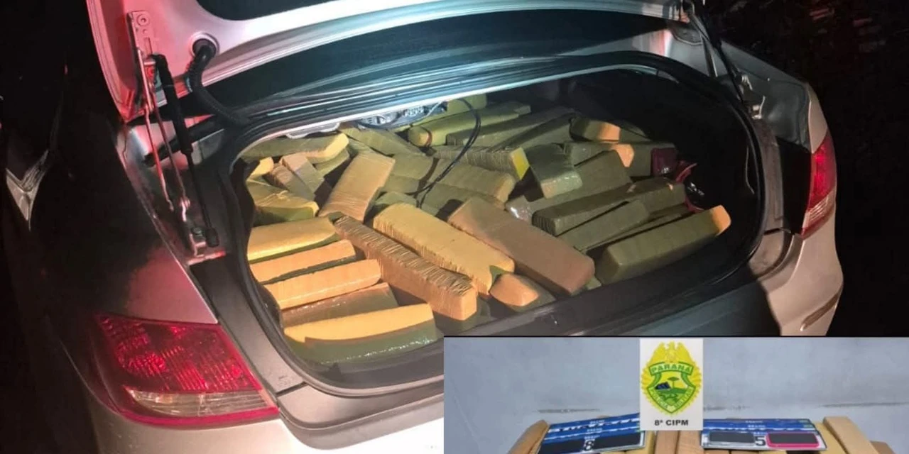 Polícia apreende veículo com 216 kg de maconha no interior de Irati