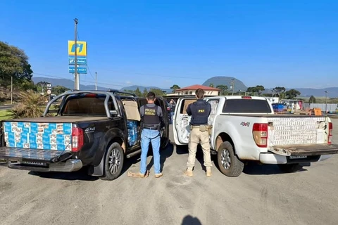 Operação policial apreende 100 mil mações de cigarros do Paraguai, em Guamiranga 