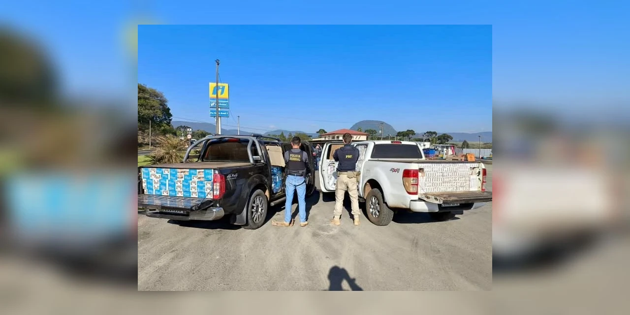 Operação policial apreende 100 mil mações de cigarros do Paraguai, em Guamiranga 