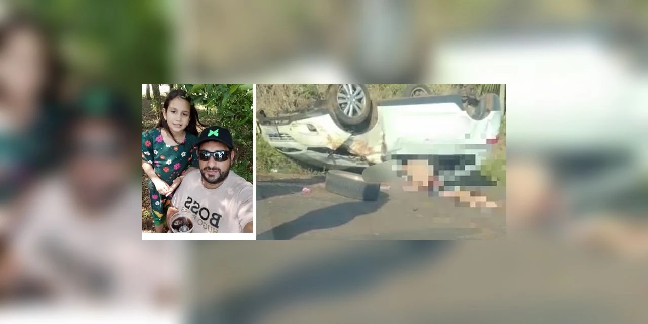Pai e filha morrem em capotamento de carro na PR-471 no Paraná 