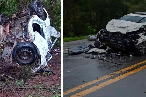 Três pessoas morrem em colisão frontal entre veículos  na BR-282, em SC 