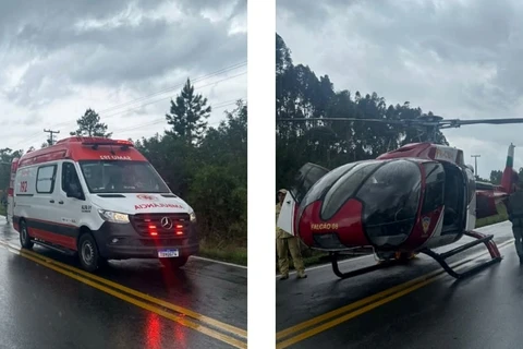 Sequestrador morre após bater carro em barranco; vítima fica ferida