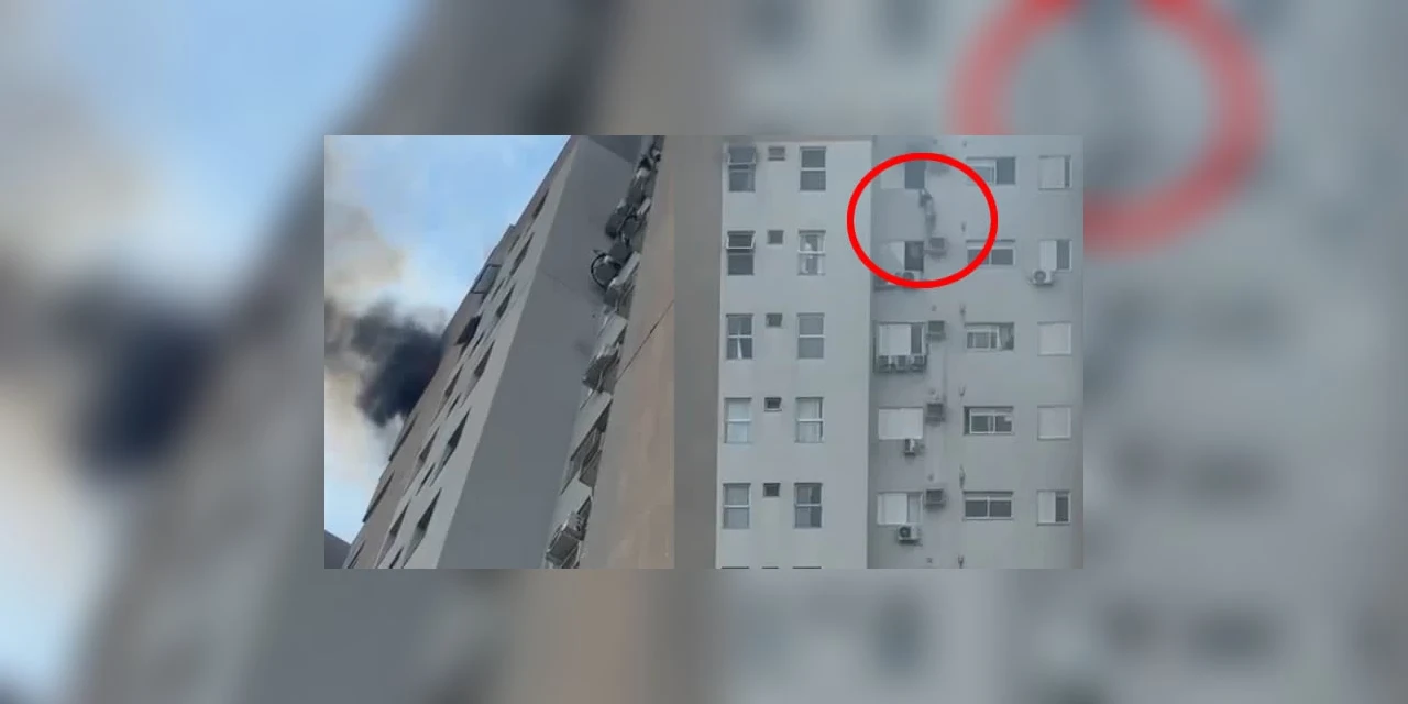 VIDEO: mulher se pendura no 13º andar para salvar mãe e sobrinha de incêndio
