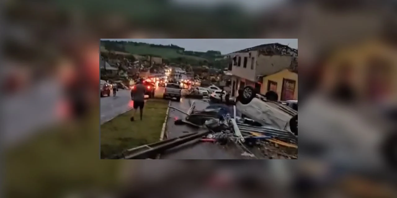 Vídeo mostra destruição após cidade ser atingida por tornado no interior do Paraná