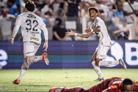 Santos vence Palmeiras com gol no fim e sai da zona de rebaixamento