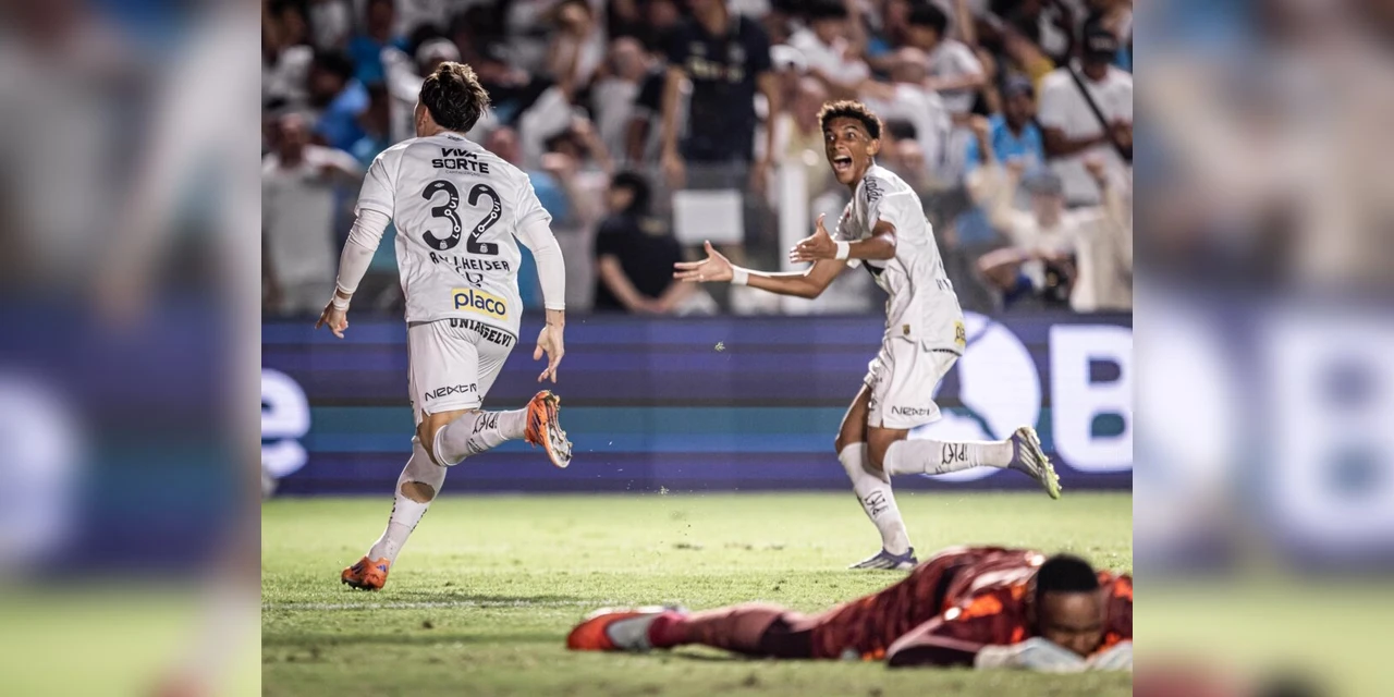 Santos vence Palmeiras com gol no fim e sai da zona de rebaixamento