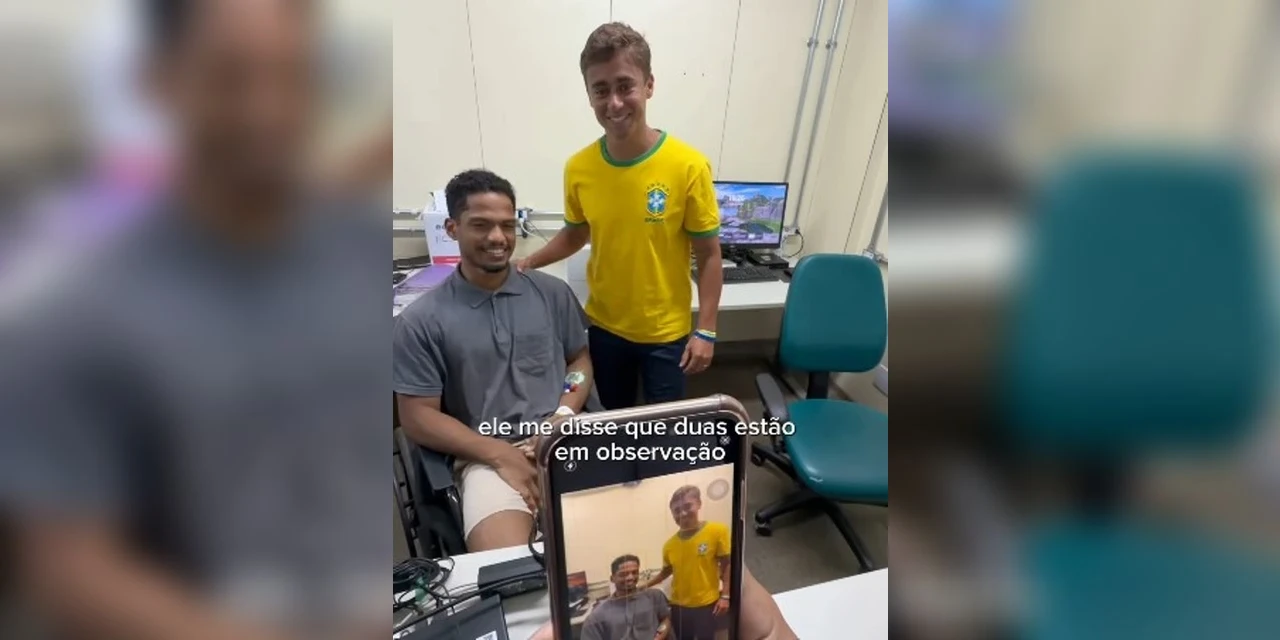 Nikolas Ferreira visita vítimas atingidas por raio em Brasília