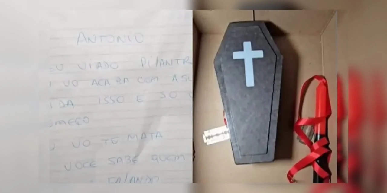 Professor recebe encomenda com caixão, bonecos vodu e ameaça de morte no Paraná