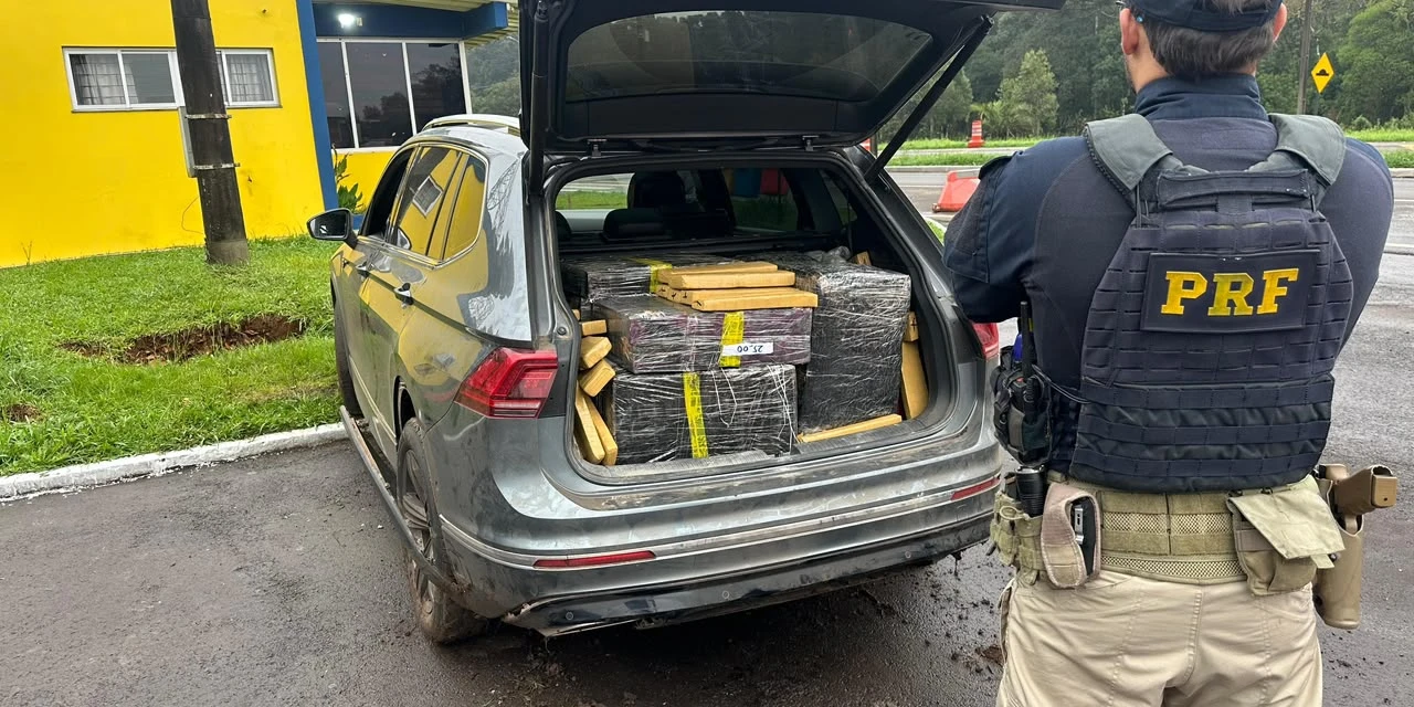 Perseguição da PRF termina com apreensão de 897 Kg de drogas na BR-277, em Guarapuava; assista!