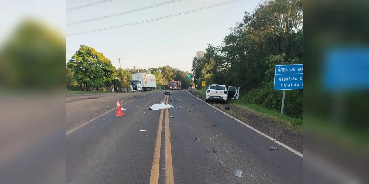 Motociclista morre após colisão frontal na PR-090 em Curiúva 